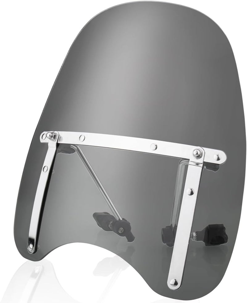 KICRY زجاج أمامي عالمي للدراجات النارية 18"x16" متوافق مع هارلي ديفيدسون هوندا كاواساكي سوزوكي ياماها كروزر سافاج إنترودر فولوشيا بولفارد فولكان VN (دخاني) - Image 1